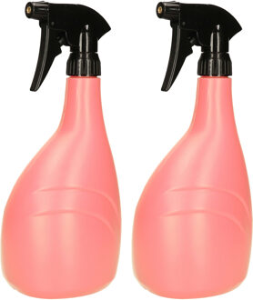 Plantenspuit/plantensproeier - 2x - 900 ml - lichtroze