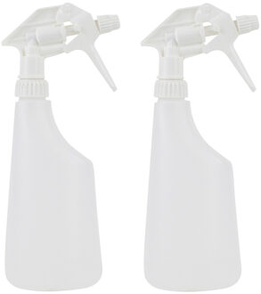 Plantenspuiten/waterspuiten - 2x - 0,6 liter - transparant - kunststof - Waterverstuivers