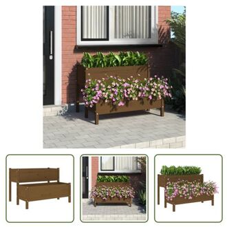 Plantenstandaard - 2-laags ontwerp - 110x84x75 cm - Massief grenenhout Bruin