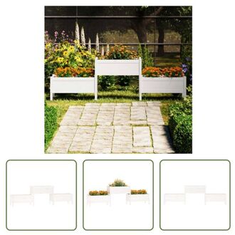 Plantenstandaard Grenenhout - Verhoogd - 245.5 x 44 x 75 cm - Wit