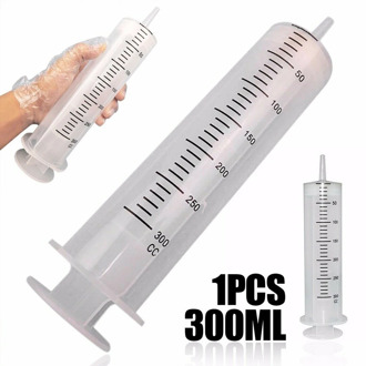 Plastic 1Pcs 300ML Large Syringe Measuring Syringe Plastic Syringe 300ml Syringe Reusable Large Hydroponics Nutrient Measuring