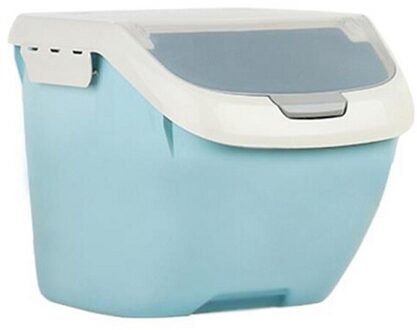 Plastic 6/10/15Kg Rijst Graan Opbergdoos Verzegelde Vochtbestendige Huisdier Voedsel Opslag Container Meeldauw anti-Oxidatie Keukengerei M blauw