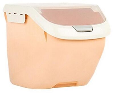 Plastic 6/10/15Kg Rijst Graan Opbergdoos Verzegelde Vochtbestendige Huisdier Voedsel Opslag Container Meeldauw anti-Oxidatie Keukengerei M oranje
