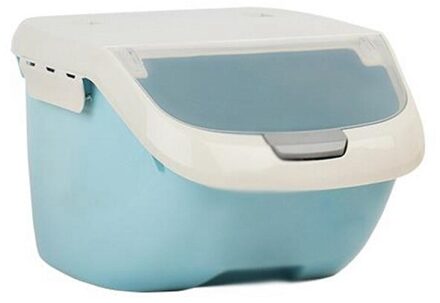 Plastic 6/10/15Kg Rijst Graan Opbergdoos Verzegelde Vochtbestendige Huisdier Voedsel Opslag Container Meeldauw anti-Oxidatie Keukengerei S blauw