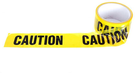 Plastic afzetlint Caution - Markeerlinten Geel