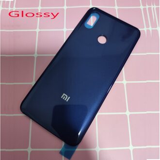 Plastic Back Case Behuizing Voor Voor Xiaomi Mi 8 Back Battery Cover Deur Vervanging Reparatie Onderdelen 3M Lijm voor Mi Mi8 plastic glanzend blauw