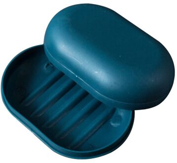 Plastic Badkamer Douche Zeepkist Lade Schotel Opslag Houder Plaat Home Reizen Rangement Salle De Bain Zeephouder Boite Savon blauw