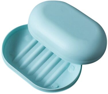 Plastic Badkamer Douche Zeepkist Lade Schotel Opslag Houder Plaat Home Reizen Rangement Salle De Bain Zeephouder Boite Savon licht blauw