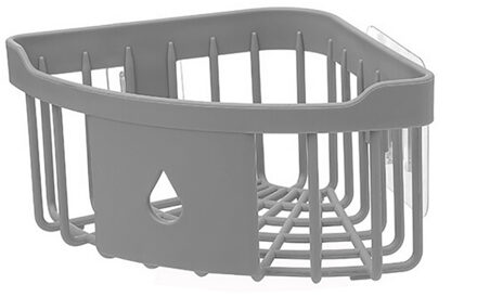 Plastic Badkamer Keuken Opslag Rack Organizer Hoek Douche Plank Keuken Spons Houder Keuken Planken Brand Houder Keuken diep grijs