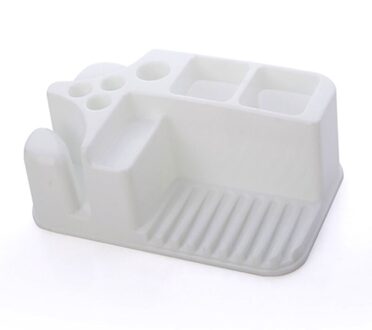 Plastic Badkamer Organizer Tandpasta Tandenborstelhouder Zeepbakje Rechthoekige Opslag Houder Voor Cups Badkamer Benodigdheden wit