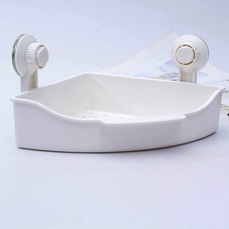 Plastic Badkamer Planken Shampoo Douche Opbergrek Baden Wc Mand Keuken Spice Houder Thuis Wall Mounted Drijvende Planken wit