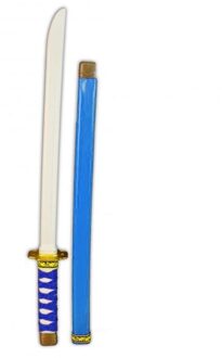 Plastic blauw/goud ninja/ samurai zwaard 60 cm - Verkleedattributen