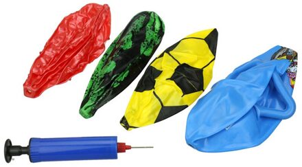 Plastic Blauw Inflator Voetbal Speelgoed Opblaasbare Bal Hand Luchtpomp Met Naald LDF668