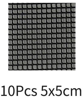 Plastic Bloempot Gat Mesh Pad Ademende Pakking Multifunctionele Voorkomen Bodem Verlies Bonsai Pot Bodem Rooster Mat Lekvrije zwart 10stk 5x5cm