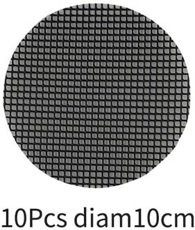 Plastic Bloempot Gat Mesh Pad Ademende Pakking Multifunctionele Voorkomen Bodem Verlies Bonsai Pot Bodem Rooster Mat Lekvrije zwart 10stk diam10cm