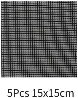 Plastic Bloempot Gat Mesh Pad Ademende Pakking Multifunctionele Voorkomen Bodem Verlies Bonsai Pot Bodem Rooster Mat Lekvrije zwart 5stk 15x15cm