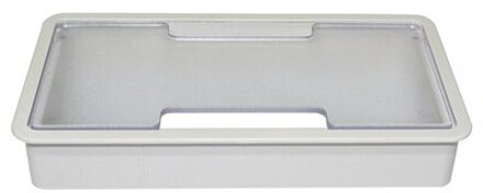Plastic Bureau Draad Gat Cover Basis Rechthoekige Pc Tafel Kabel Outlet Grommet Voor Draad Organisator Decoratieve Meubels Hardware wit