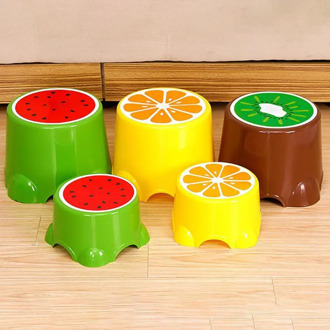 Plastic Cartoon Fruit Pattern Anti-Slip Baby Children Toilet Bathroom Foot Stool