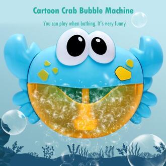 Plastic Cartoon Krab Bubble Machine Muziek Bubble Maker Grappige Water Zwemmen Blower Baby Bad Douche Speelgoed Outdoor Krab Bubble Speelgoed Blauw