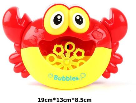 Plastic Cartoon Krab Bubble Machine Muziek Bubble Maker Grappige Water Zwemmen Blower Baby Bad Douche Speelgoed Outdoor Krab Bubble Speelgoed Rood