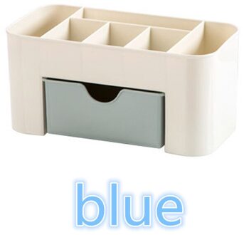 Plastic Cosmetische Opbergdoos Lade Organizer Lade Divider Up Sieraden Organisator Rangement Keuken Thuis Opberglades blauw