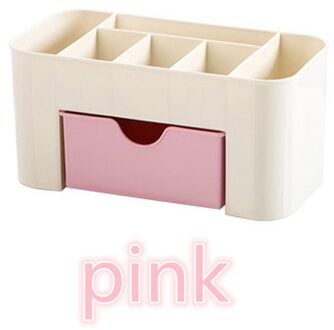 Plastic Cosmetische Opbergdoos Lade Organizer Lade Divider Up Sieraden Organisator Rangement Keuken Thuis Opberglades roze