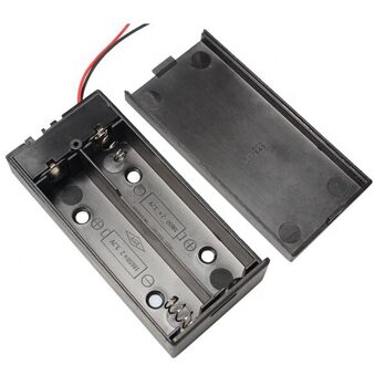Plastic Diy 3.7 V 2x18650 Batterij Houder Connector Storage Case Box met AAN/UIT Schakelaar met Cover
