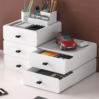 Plastic Drawer Type Desktop Storage Box Office Multi-layer Shelf Student Stationery Holder Table Cosmetic Case