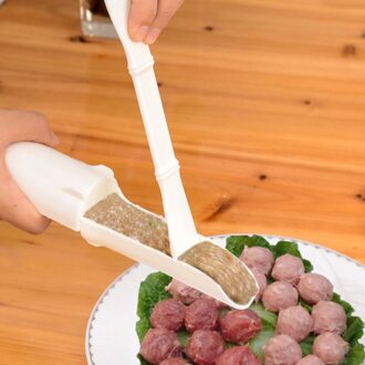 Plastic Dual-Head Vlees Bal Maker Met Spatel Rundvlees Vis Vlees Vulling Bal Model Gehaktballen Anti-Slip Vlees gevogelte Gereedschap