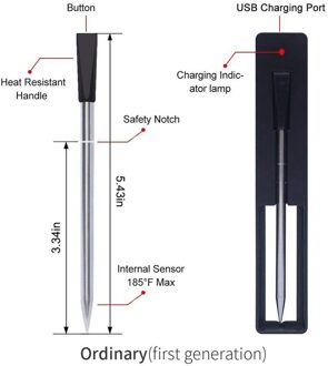 Plastic Duurzaam Probe Thermometer Sensor Keuken Draagbare Plakken Bluetooth Vlees Thermometer Familie Economische Naald Koken Oven gewoon