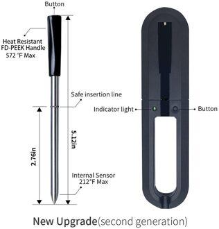 Plastic Duurzaam Probe Thermometer Sensor Keuken Draagbare Plakken Bluetooth Vlees Thermometer Familie Economische Naald Koken Oven nieuw Upgrade