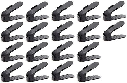 Plastic Eenvoudige Schoenenrek Verstelbare Opslag Schoenenrek Diy Creatieve Eenvoudige Plastic Dubbele Schoen Rack Bespaar Ruimte, schoen Opbergrek