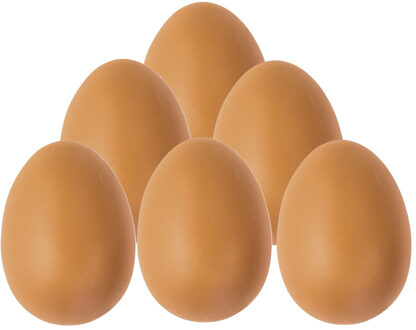 Plastic Ei - 15x - bruin - 6 cm - om te versieren - hobby/knutselmateriaal