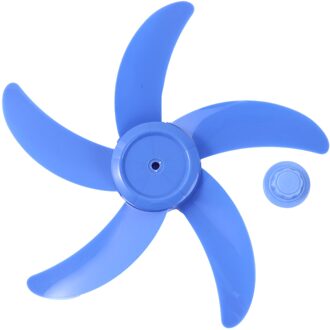 Plastic Fan Blade Huishoudelijke Tafel Boer Algemene Accessoires 16 Inch Ventilatorbladen Met Moer Cover Ventilatie Kit Voor Voetstuk Fan blauw