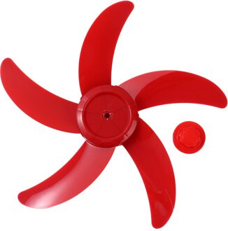 Plastic Fan Blade Huishoudelijke Tafel Boer Algemene Accessoires 16 Inch Ventilatorbladen Met Moer Cover Ventilatie Kit Voor Voetstuk Fan rood