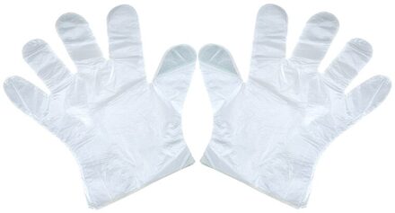 Plastic Food Grade 100Pcs Wegwerp Voedsel Prep Handschoenen Transparant Safe Handschoenen Voor Koken Eten Handling Keuken Bbq DC15 gewoon