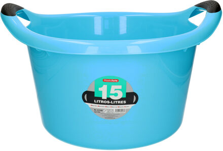 Plastic Forte Afwasbak - 15L - blauw - 42 x 40 x 25 cm - met handvatten - teiltje