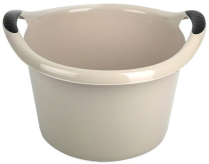 Plastic Forte Afwasbak - 15L - taupe - 42 x 40 x 25 cm - met handvatten - teiltje