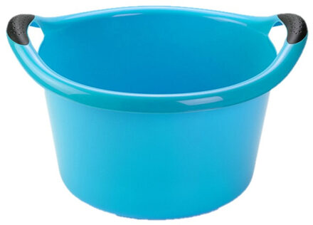 Plastic Forte Afwasbak - Set van 2x stuks - 15L - blauw - 42 x 40 x 25 cm - met handvatten - teiltje