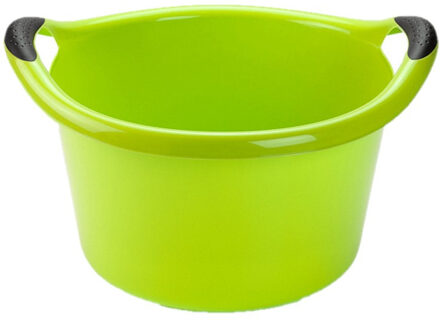 Plastic Forte Afwasbak - Set van 2x stuks - 15L - groen - 42 x 40 x 25 cm - met handvatten - teiltje