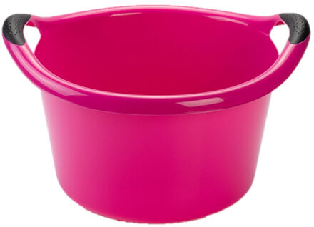 Plastic Forte Afwasbak - Set van 2x stuks - 15L - roze - 42 x 40 x 25 cm - met handvatten - teiltje