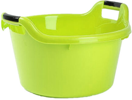 Plastic Forte Afwasbak - Set van 2x stuks - 17L - groen - 42 x 40 x 27 cm - met handvatten - teiltje