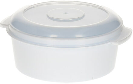 Plastic Forte Magnetronschaal - 500 ml - wit/transparant - kunststof - BPA vrij - Magnetronbakken