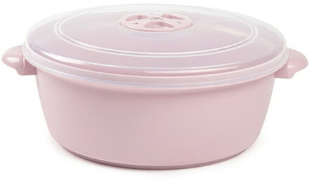 Plastic Forte Magnetronschaal met deksel/ventiel - 1,5 liter - roze - kunststof - BPA vrij - keukenhulpmiddelen - Magnet
