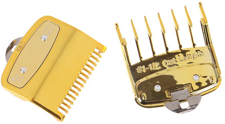 Plastic Gold Hair Clipper Cutting Guide Limit Combs Attachment Barber Groomer 1.5mm+4.5mm
