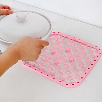 Plastic Gootsteen Protector Aftappen Mat Deluxe Anti-Slip Kras Gadgets Inteligentes Kichen Gereedschap Duurzaam 12.1 roze