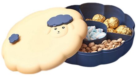 Plastic Huishoudelijke Gedroogd Fruit Lade Dessertbord Met Deksel Woonkamer Snacks Snoep Opbergdoos Sieraden Dienblad Servies Y