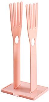 Plastic Huishoudelijke Handschoenen Droogrek Verwijderbare Rag Keukengerei Opbergrek Water Afvoer Standhouder Handschoenen Droogrek Houder Roze