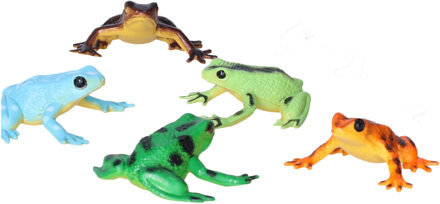 Plastic kikker - 5x - 5 cm - fop - speelgoed - kikkers - feestartikel - dieren - amfibi?n