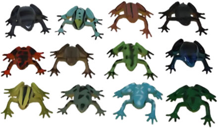 Plastic kikker - 5x - 5 cm - fop - speelgoed - kikkers - feestartikel - dieren - amfibi?n